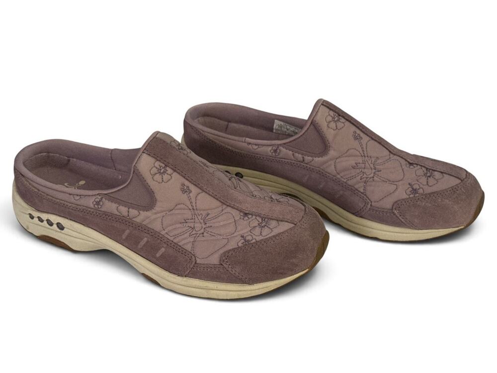 Easy Spirit Travel Time Lavender Suede Trim 7.5 N Slip-On Comfort Sneaker Shoes